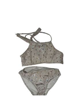 CHERYL KIDS Metallic Hearts Two-Piece Bikini Set - size 6